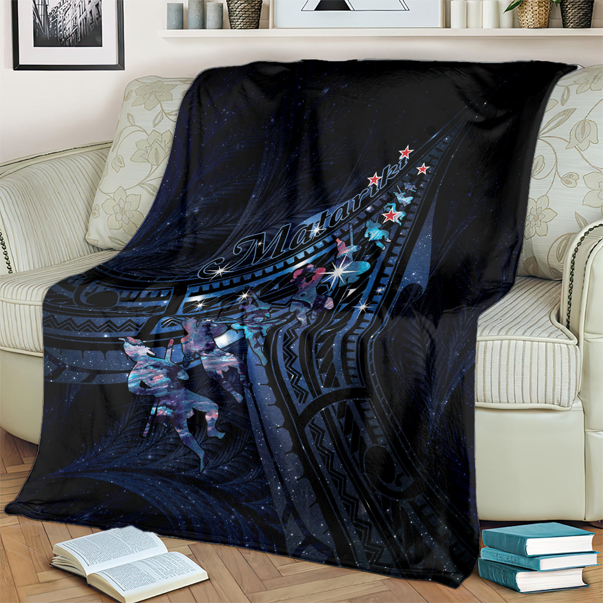 Matariki Paua Shell New Zealand Blanket Haka Dance At The Starry Night LT01 - Polynesian Pride