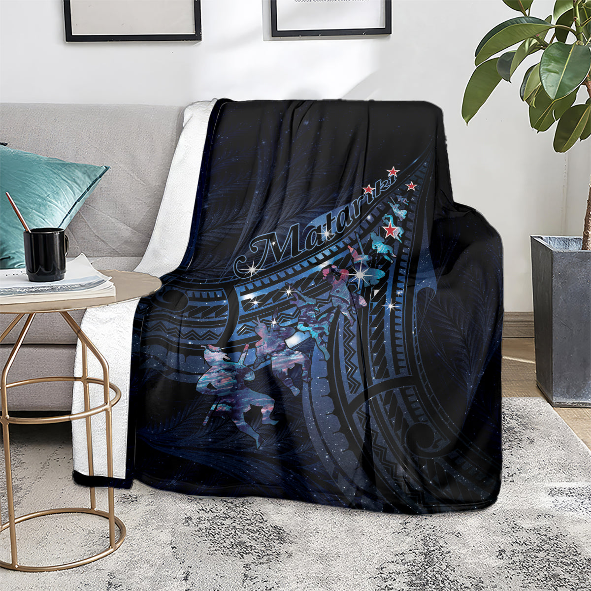 Matariki Paua Shell New Zealand Blanket Haka Dance At The Starry Night LT01 - Polynesian Pride