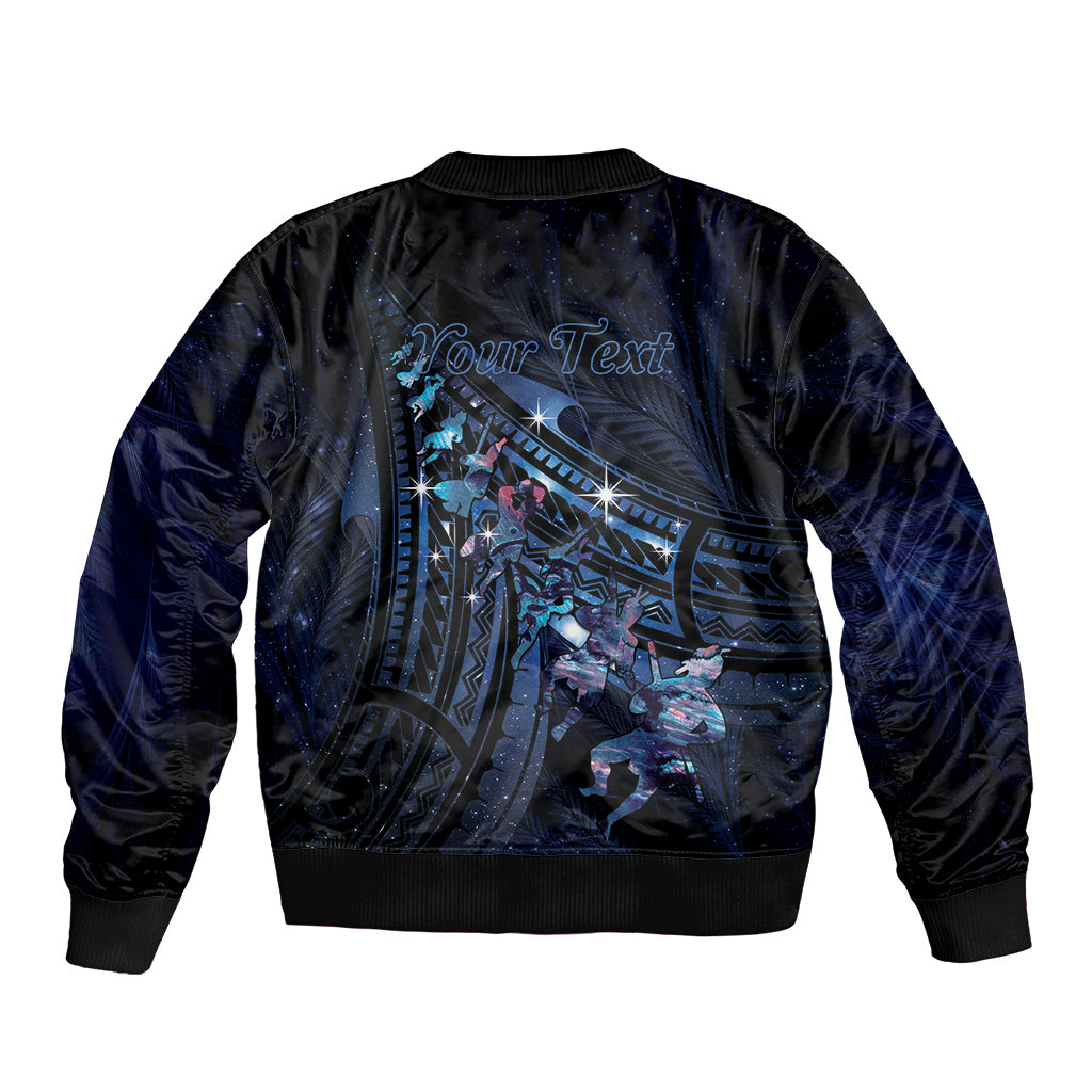 Personalised Matariki Paua Shell New Zealand Bomber Jacket Haka Dance At The Starry Night LT01 - Polynesian Pride