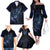 Personalised Matariki Paua Shell New Zealand Family Matching Off The Shoulder Long Sleeve Dress and Hawaiian Shirt Haka Dance At The Starry Night