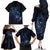 Personalised Matariki Paua Shell New Zealand Family Matching Off The Shoulder Long Sleeve Dress and Hawaiian Shirt Haka Dance At The Starry Night