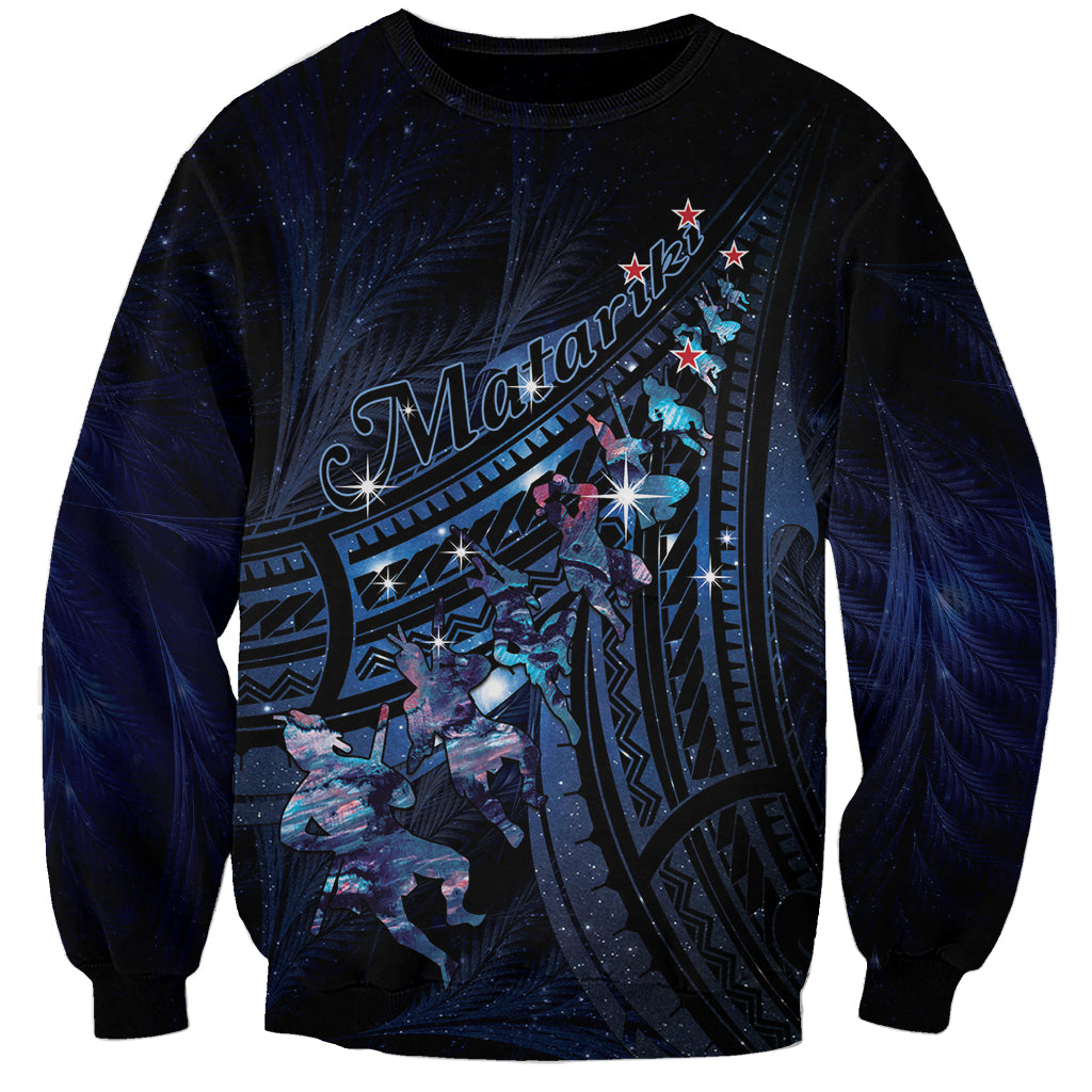 Personalised Matariki Paua Shell New Zealand Sweatshirt Haka Dance At The Starry Night