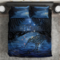 Matariki Kiwi Bedding Set Silver Fern LT01 Black - Polynesian Pride