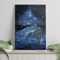 Matariki Kiwi Canvas Wall Art Silver Fern LT01 - Polynesian Pride
