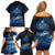 Personalised Matariki Kiwi Family Matching Off Shoulder Short Dress and Hawaiian Shirt Silver Fern