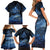 Personalised Matariki Kiwi Family Matching Short Sleeve Bodycon Dress and Hawaiian Shirt Silver Fern