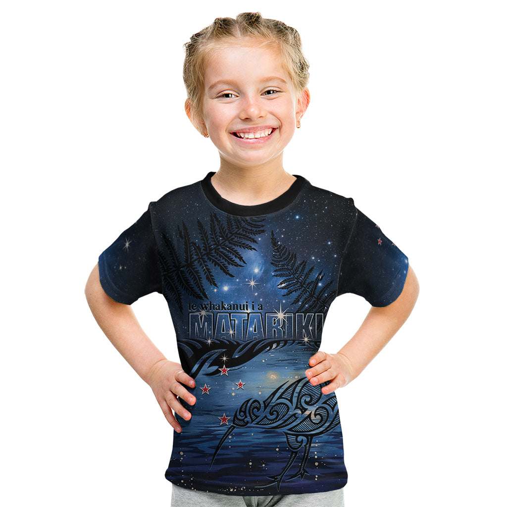 Personalised Matariki Kiwi Kid T Shirt Silver Fern