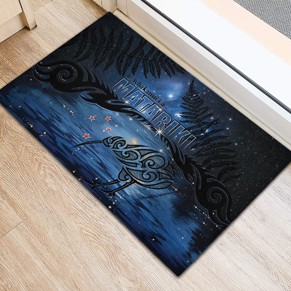 Matariki Kiwi Rubber Doormat Silver Fern LT01 - Polynesian Pride