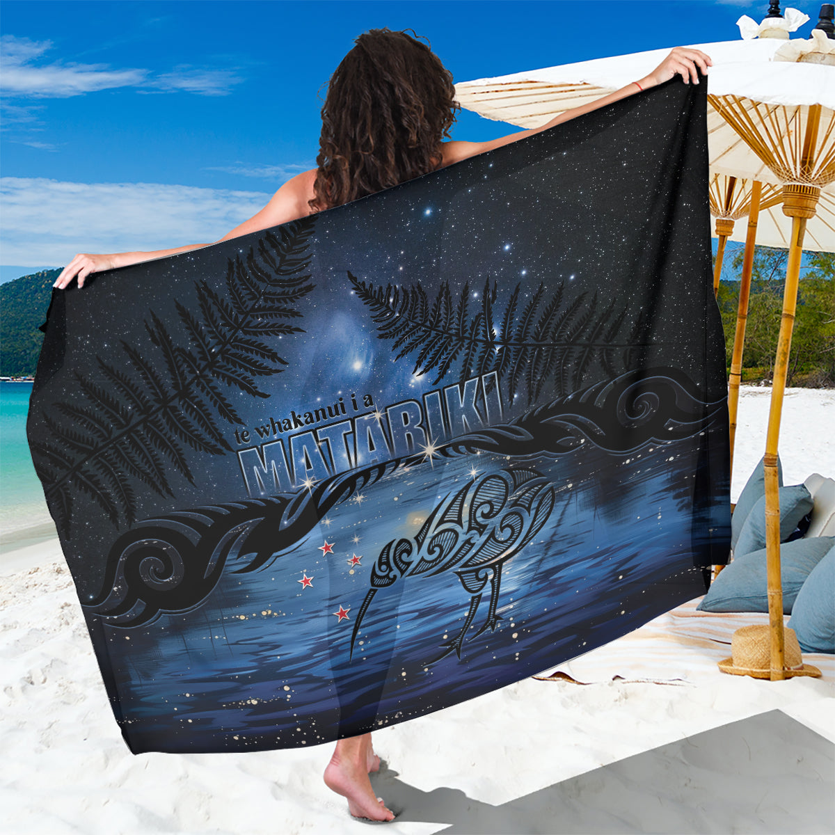 Matariki Kiwi Sarong Silver Fern