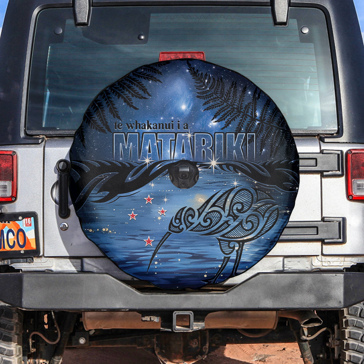 Matariki Kiwi Spare Tire Cover Silver Fern