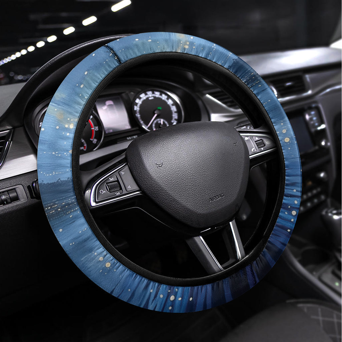 Matariki Kiwi Steering Wheel Cover Silver Fern