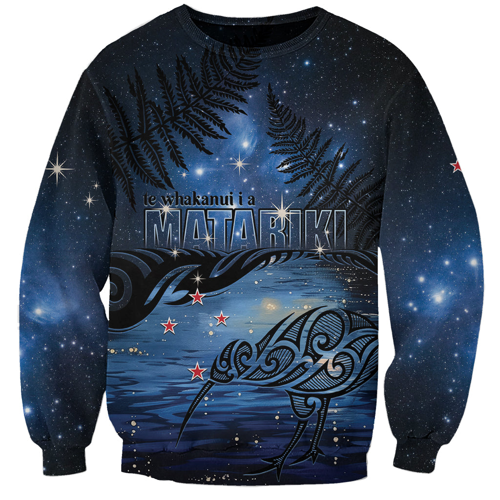 Personalised Matariki Kiwi Sweatshirt Silver Fern LT01 Unisex Black - Polynesian Pride