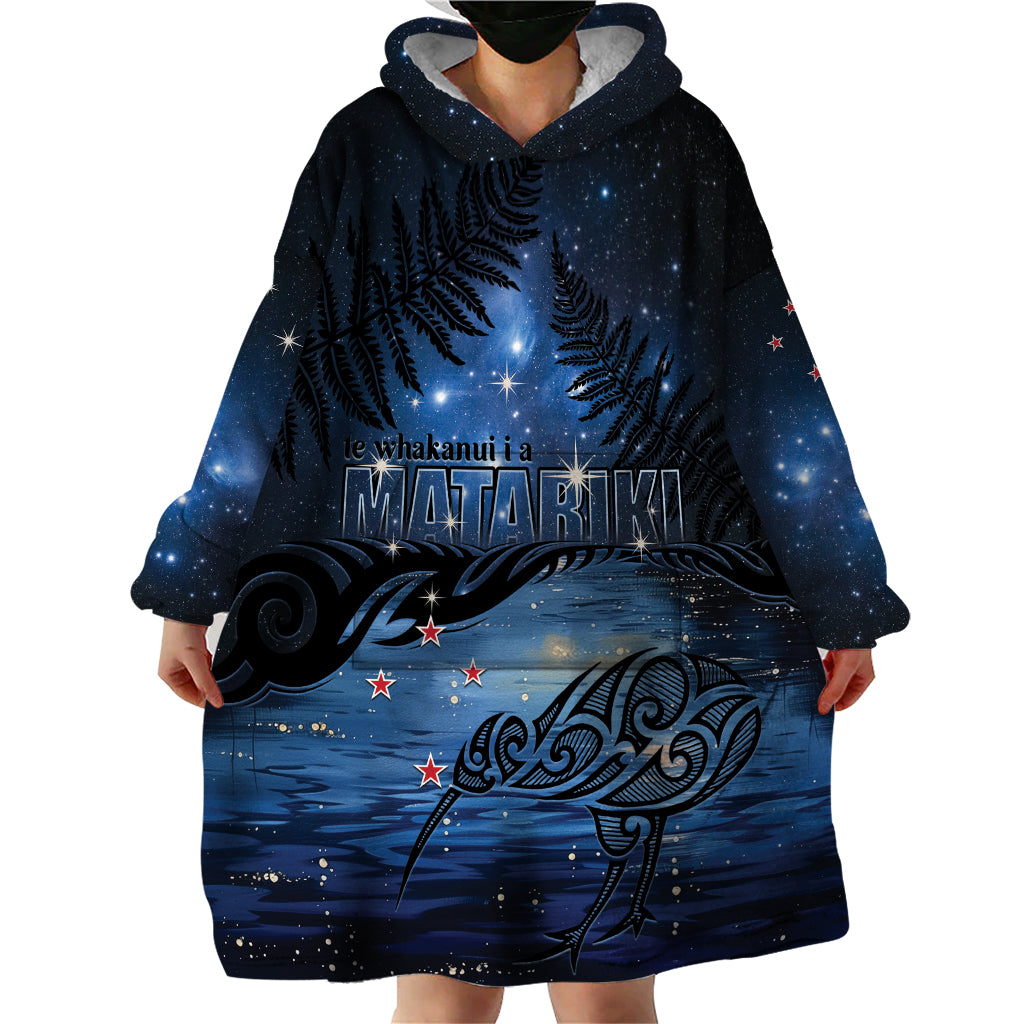Personalised Matariki Kiwi Wearable Blanket Hoodie Silver Fern LT01 - Polynesian Pride