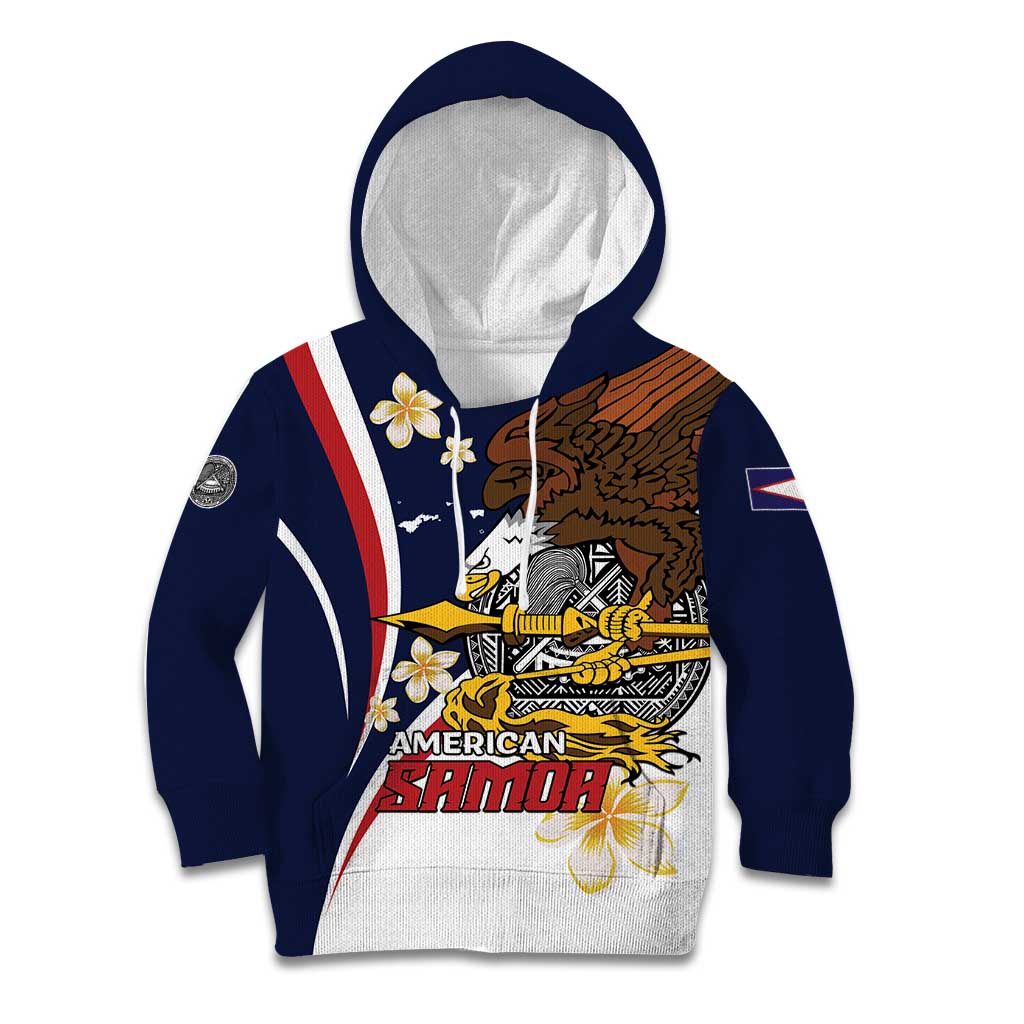 Personalized American Samoa Kid Hoodie Amerika Samoa Bald Eagle LT01 Hoodie Blue - Polynesian Pride