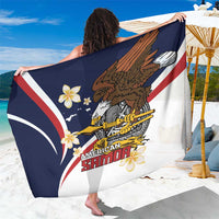 Personalized American Samoa Sarong Amerika Samoa Bald Eagle LT01 One Size 44 x 66 inches Blue - Polynesian Pride