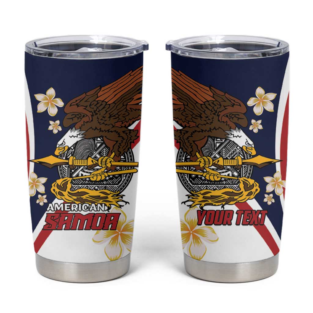 Personalized American Samoa Tumbler Cup Amerika Samoa Bald Eagle LT01 Blue - Polynesian Pride