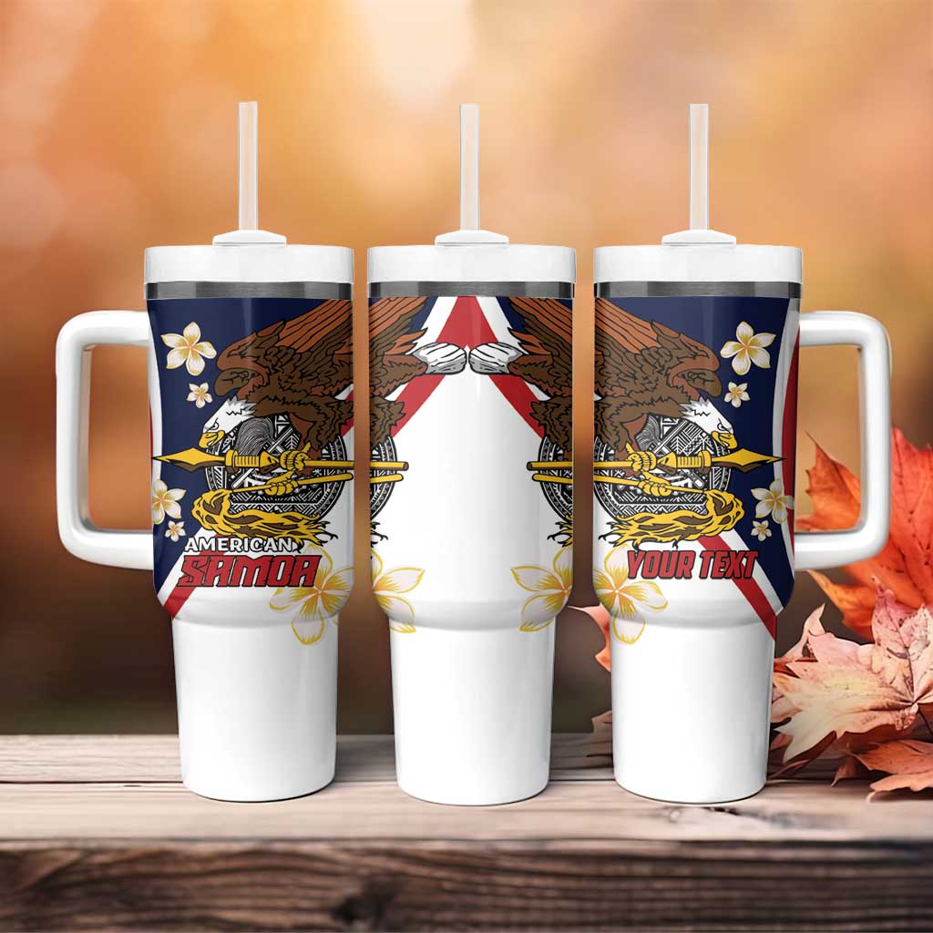 Personalized American Samoa Tumbler With Handle Amerika Samoa Bald Eagle LT01 - Polynesian Pride