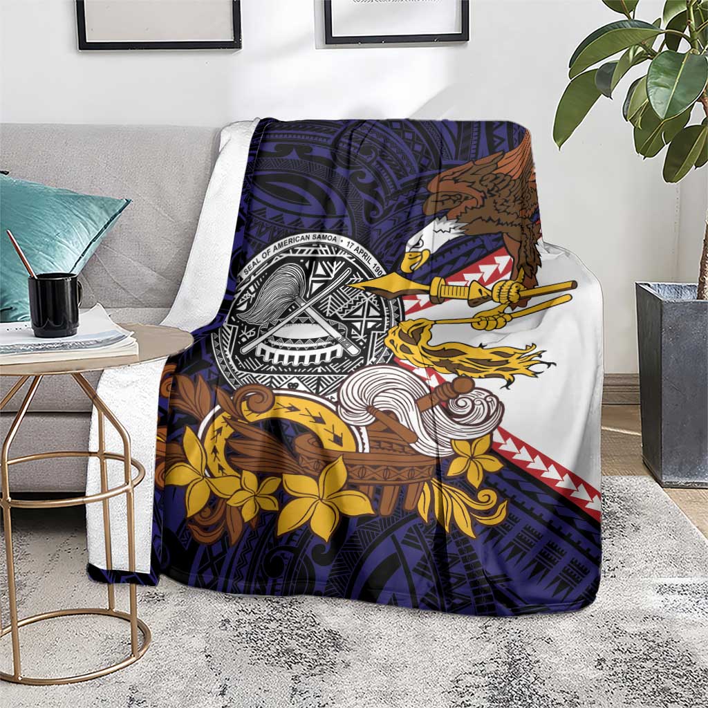 American Samoa Eagle Kava Bowl Blanket Plumeria Polynesian Pattern LT01 - Polynesian Pride