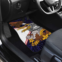 American Samoa Eagle Kava Bowl Car Mats Plumeria Polynesian Pattern LT01 - Polynesian Pride