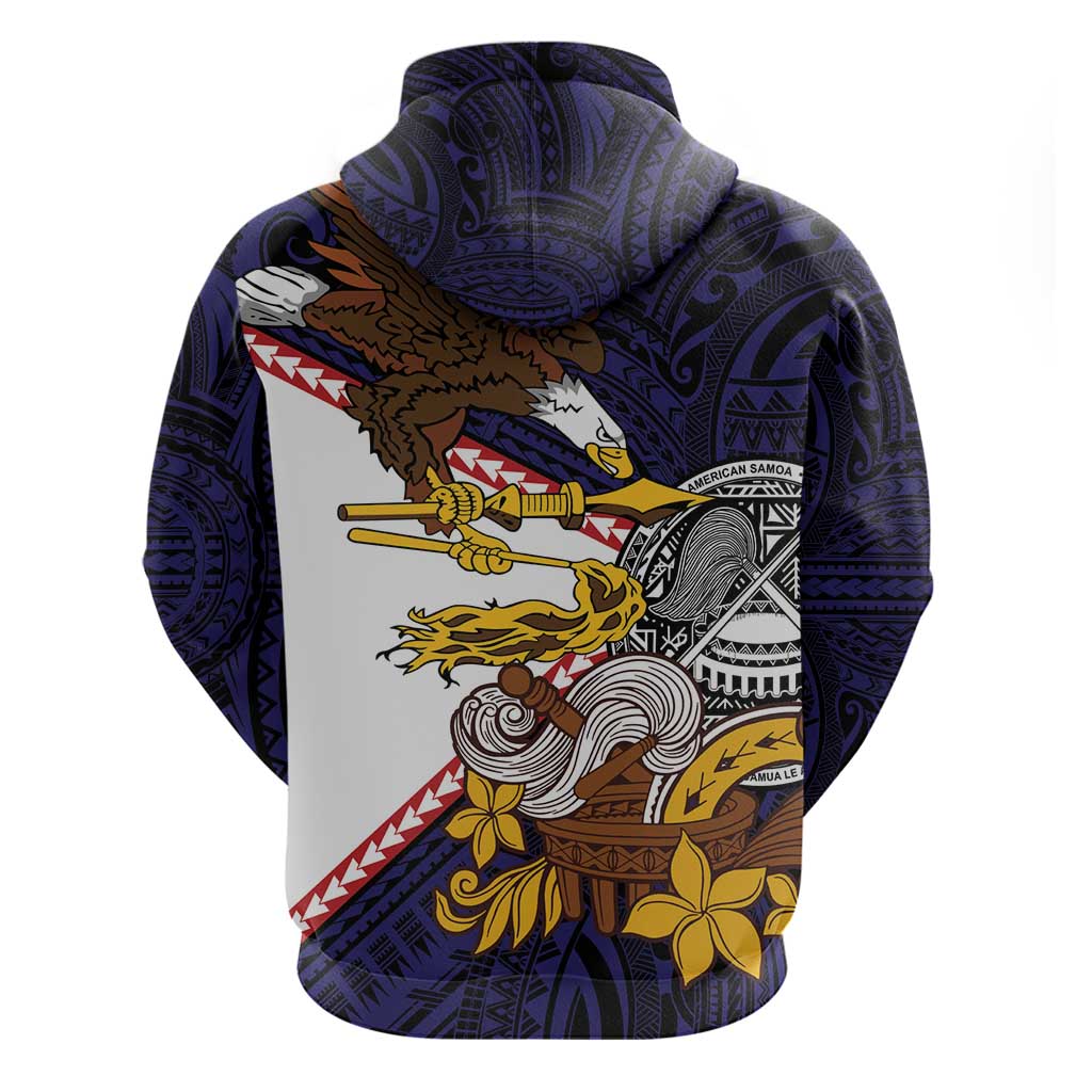 American Samoa Eagle Kava Bowl Hoodie Plumeria Polynesian Pattern LT01 - Polynesian Pride