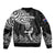 New Zealand Silver Fern Rugby Sleeve Zip Bomber Jacket Maori Tiki Player With Ta Moko Tribal LT01 - Polynesian Pride