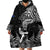 New Zealand Silver Fern Rugby Wearable Blanket Hoodie Maori Tiki Player With Ta Moko Tribal LT01 - Polynesian Pride