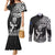 Custom New Zealand Silver Fern Rugby Couples Matching Mermaid Dress and Long Sleeve Button Shirts Maori Tiki Player With Ta Moko Tribal LT01 Black - Polynesian Pride