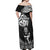 Custom New Zealand Silver Fern Rugby Off Shoulder Maxi Dress Maori Tiki Player With Ta Moko Tribal LT01 - Polynesian Pride