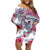 Hawaii Kakau Mix Paisley Pattern Family Matching Off Shoulder Short Dress and Hawaiian Shirt Polynesian Tropical Unique Style LT01 Mom's Dress White - Polynesian Pride