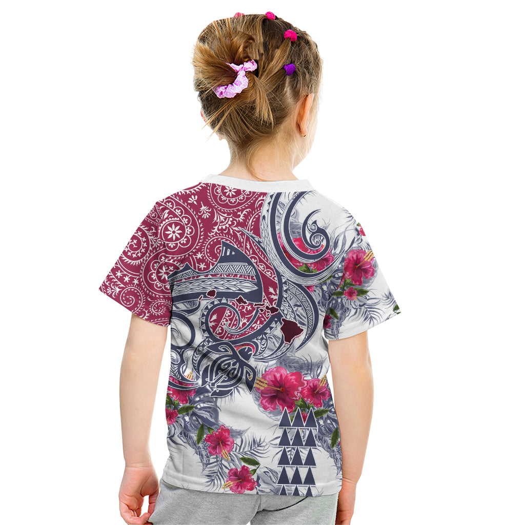 Hawaii Kakau Mix Paisley Pattern Kid T Shirt Polynesian Tropical Unique Style LT01 - Polynesian Pride
