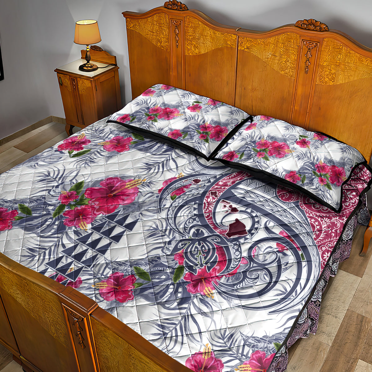 Hawaii Kakau Mix Paisley Pattern Quilt Bed Set Polynesian Tropical Unique Style LT01 - Polynesian Pride