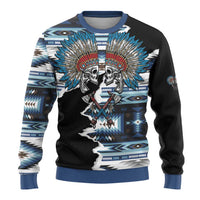 Native American Chief Skull With Axe Ugly Christmas Sweater LT01 - Polynesian Pride