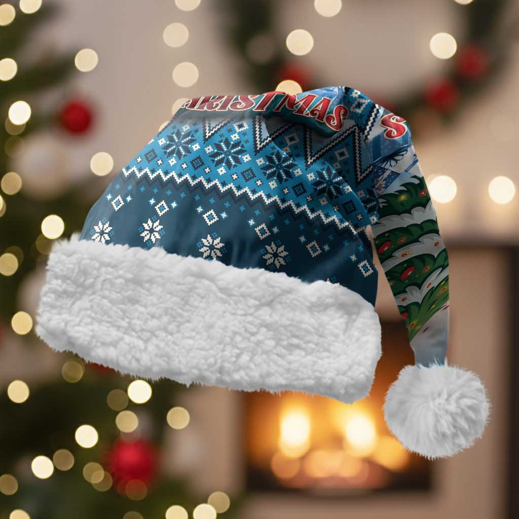 Native American Santa Claus Christmas Santa Hat Merry Christmas 2025 LT01 With Fur Blue - Polynesian Pride