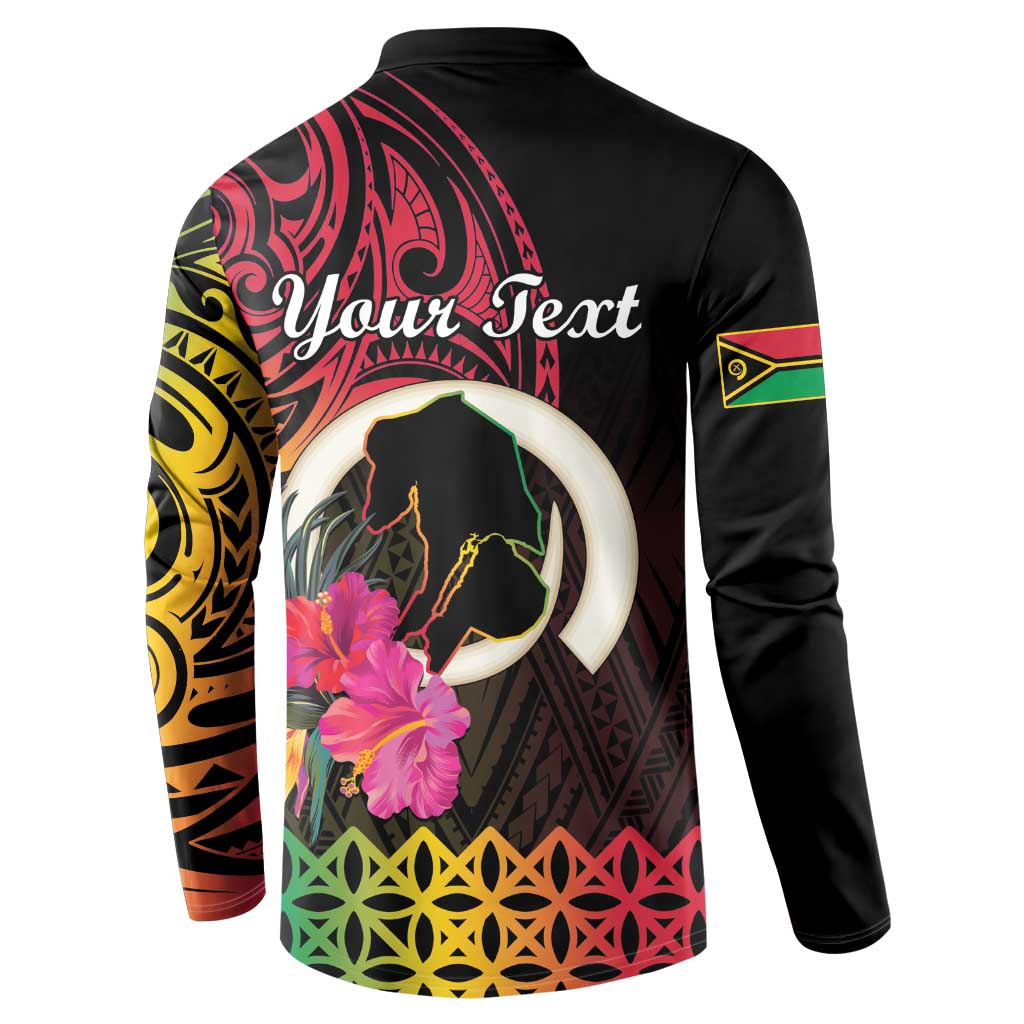 Personalised Vanuatu Port Vila Stay Strong Button Sweatshirt Long God Yumi Stanap LT01 - Polynesian Pride