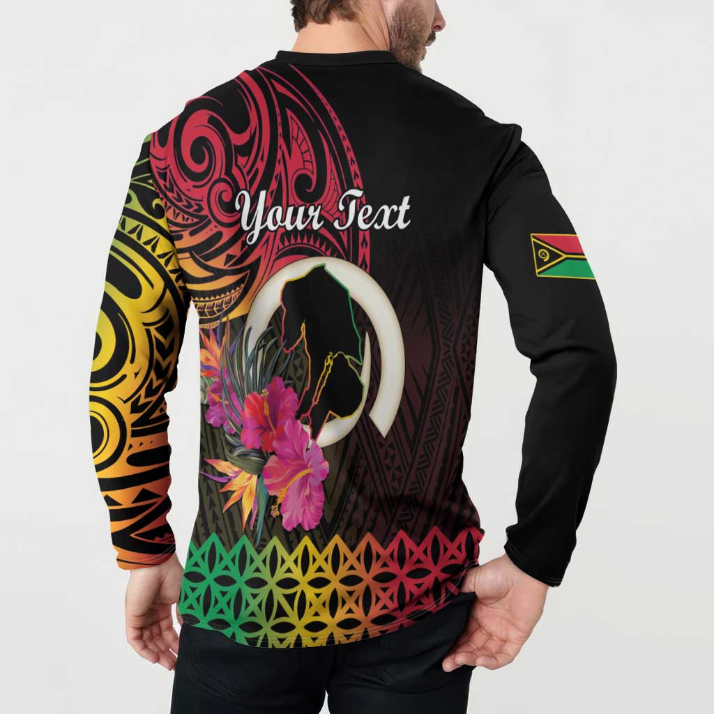 Personalised Vanuatu Port Vila Stay Strong Button Sweatshirt Long God Yumi Stanap LT01 - Polynesian Pride