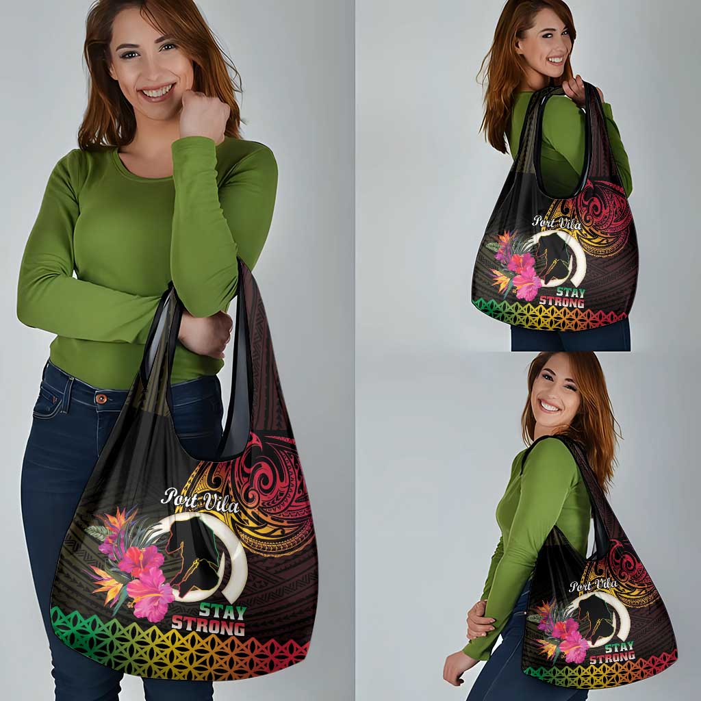 Vanuatu Port Vila Stay Strong Grocery Bag Long God Yumi Stanap LT01 - Polynesian Pride