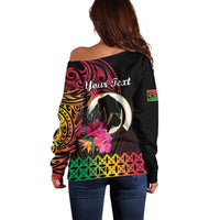 Personalised Vanuatu Port Vila Stay Strong Off Shoulder Sweater Long God Yumi Stanap LT01 - Polynesian Pride