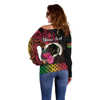 Personalised Vanuatu Port Vila Stay Strong Off Shoulder Sweater Long God Yumi Stanap LT01 - Polynesian Pride