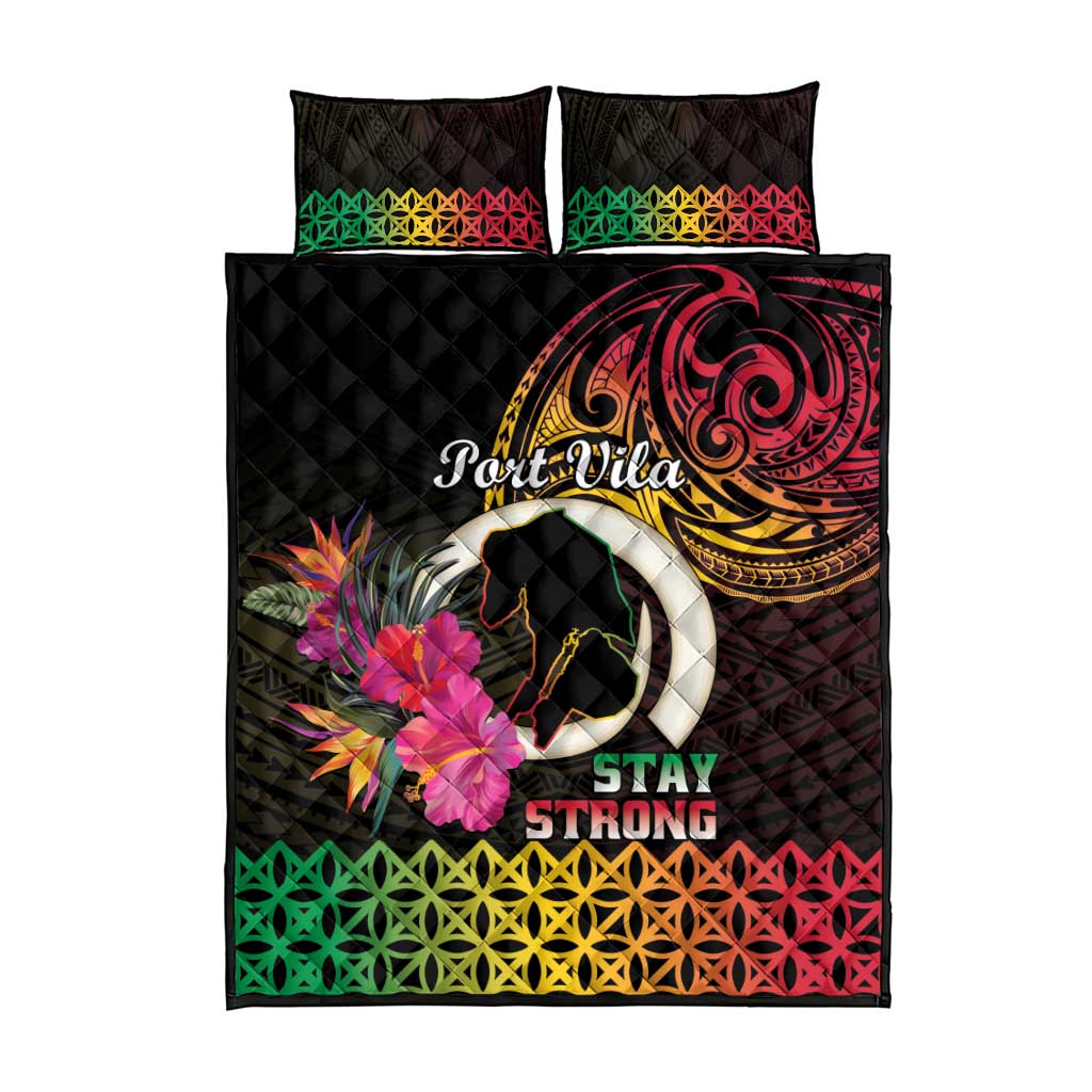 Vanuatu Port Vila Stay Strong Quilt Bed Set Long God Yumi Stanap LT01 - Polynesian Pride