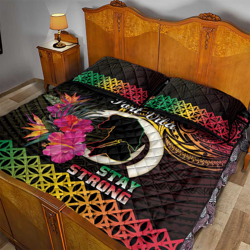 Vanuatu Port Vila Stay Strong Quilt Bed Set Long God Yumi Stanap LT01 - Polynesian Pride