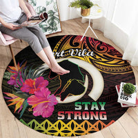 Vanuatu Port Vila Stay Strong Round Carpet Long God Yumi Stanap LT01 - Polynesian Pride