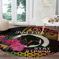 Vanuatu Port Vila Stay Strong Round Carpet Long God Yumi Stanap LT01 - Polynesian Pride