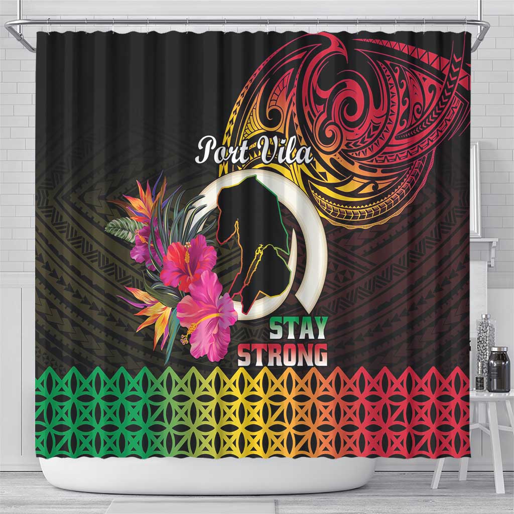 Vanuatu Port Vila Stay Strong Shower Curtain Long God Yumi Stanap LT01 - Polynesian Pride