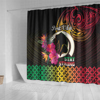 Vanuatu Port Vila Stay Strong Shower Curtain Long God Yumi Stanap LT01 - Polynesian Pride