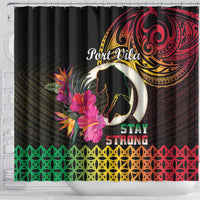 Vanuatu Port Vila Stay Strong Shower Curtain Long God Yumi Stanap LT01 - Polynesian Pride