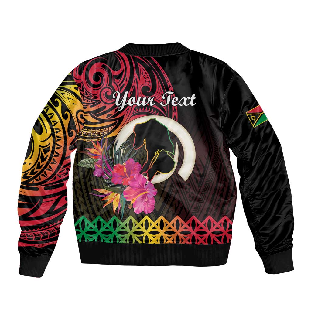 Personalised Vanuatu Port Vila Stay Strong Sleeve Zip Bomber Jacket Long God Yumi Stanap LT01 - Polynesian Pride