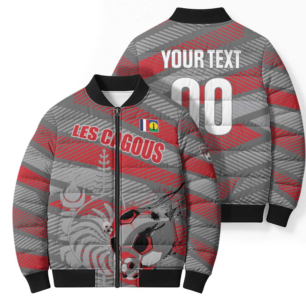 Custom Football 2026 New Caledonia Bomber Puffer Jacket Kagus Come On LT01 - Polynesian Pride