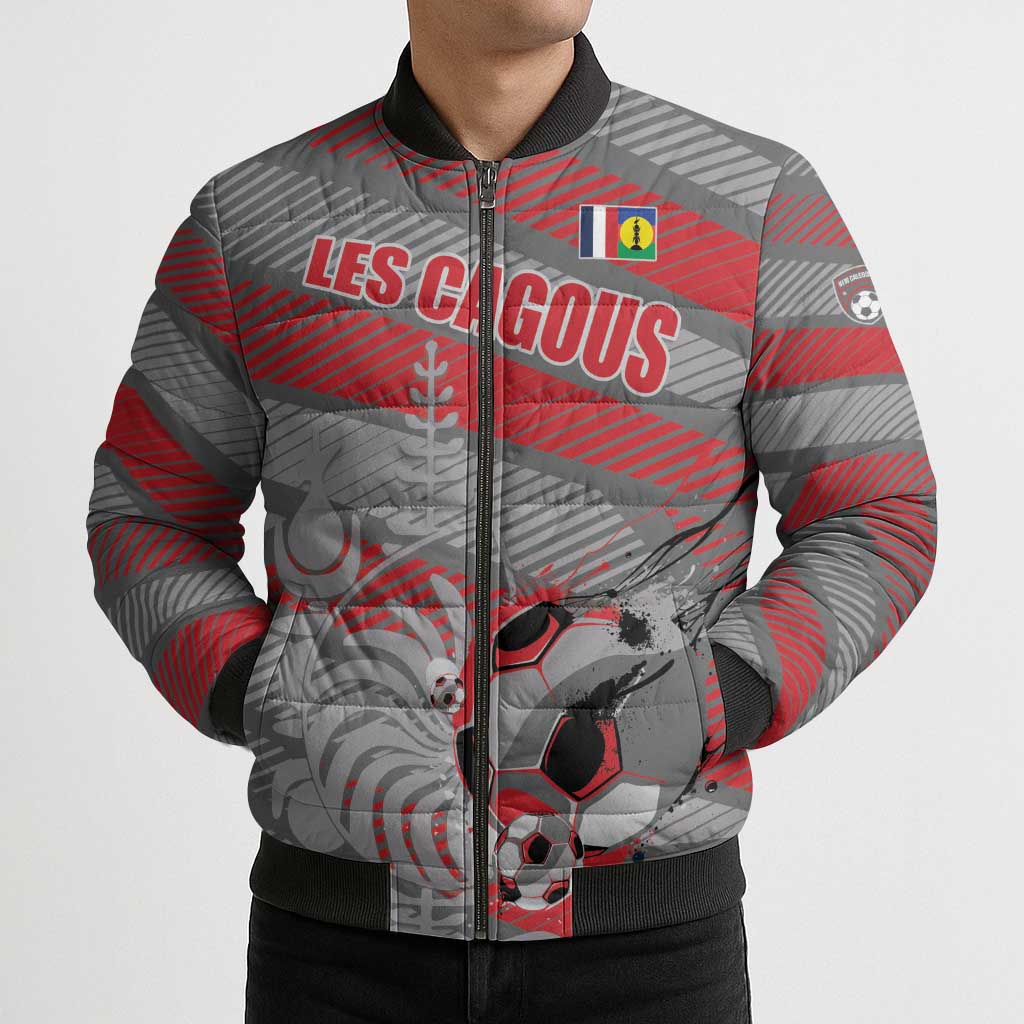 Custom Football 2026 New Caledonia Bomber Puffer Jacket Kagus Come On LT01 - Polynesian Pride