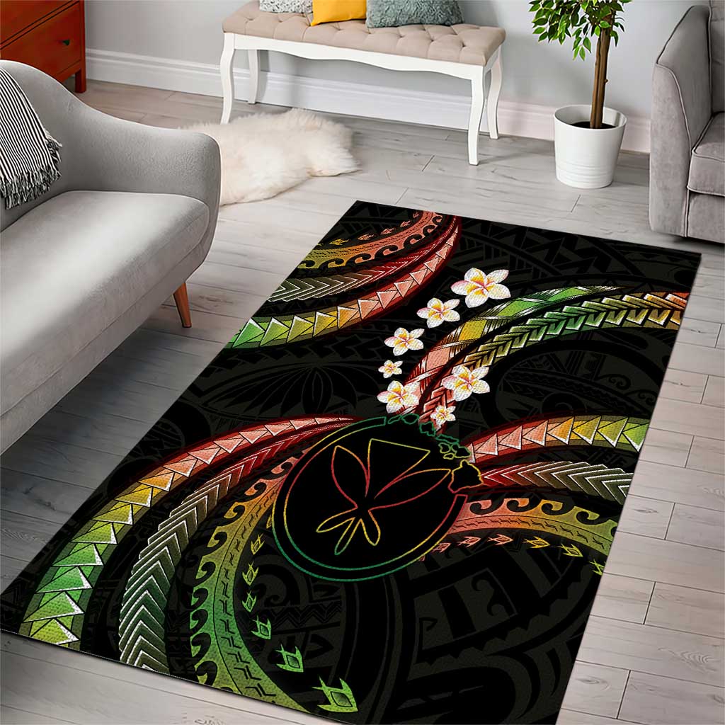 Hawaii Map Kanaka Maoli Area Rug Fantastic Frangipani Reggae LT01 - Polynesian Pride