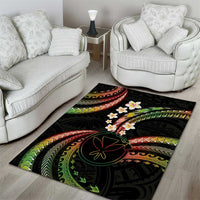 Hawaii Map Kanaka Maoli Area Rug Fantastic Frangipani Reggae LT01 - Polynesian Pride